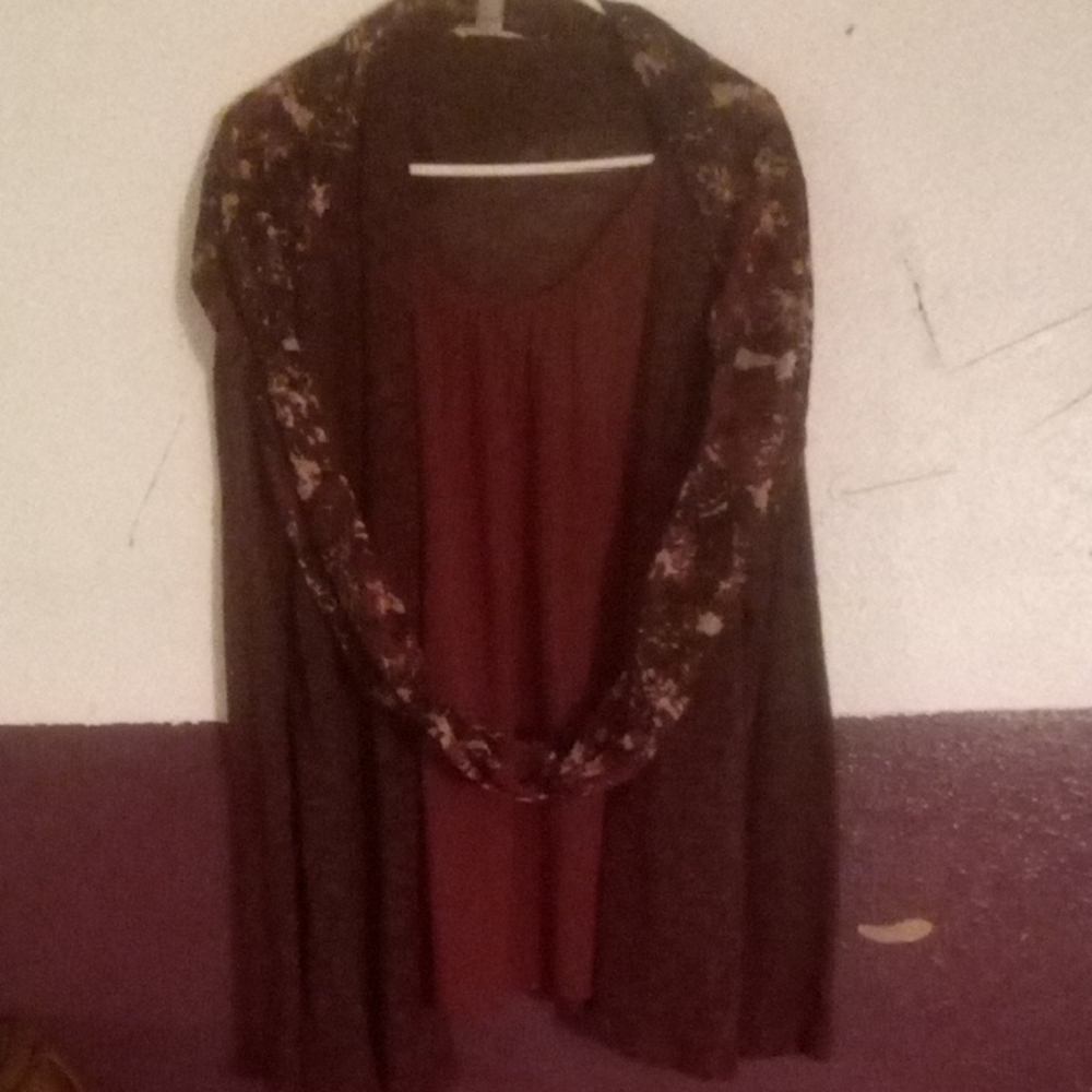 White Stag Women's Floral Shrug - Brown and Red